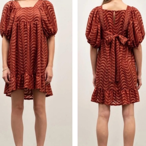 NWT Anthropologie Moon River Velvet Square Neck Dress Size M - Picture 2 of 6